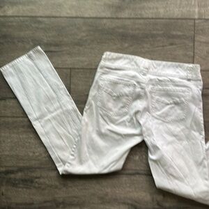 CAbi jeans white denim size 6 baddie straight style #879 bikercore